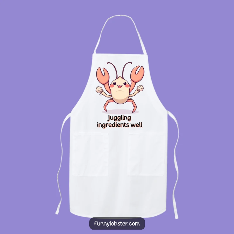 Funny Kawaii Lobster Juggling Apron: Skilled Kitchen Wear, Hilarious Humorous Gift
