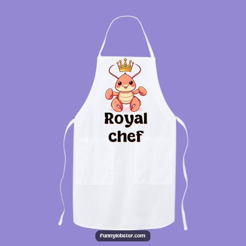 Funny Kawaii Lobster King Apron: Rule the Kitchen with Royal Flair