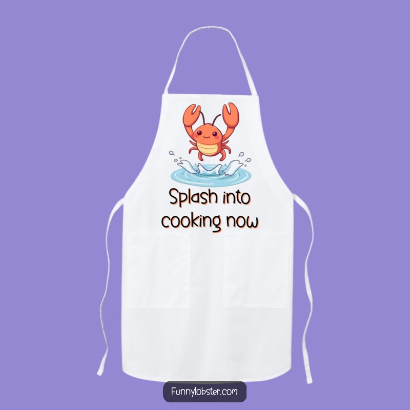 Funny Kawaii Lobster Splash Apron: Energetic Kitchen Wear, Hilarious Humorous Gift