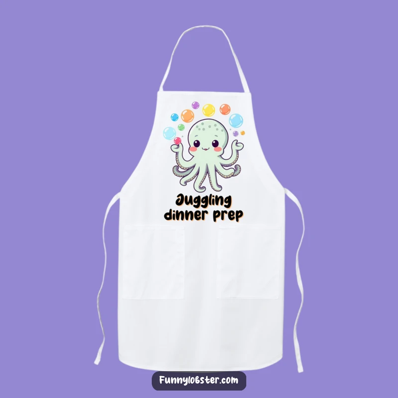 Funny Kawaii Octopus Bubble Apron: Kitchen Playtime, Chef's Gift