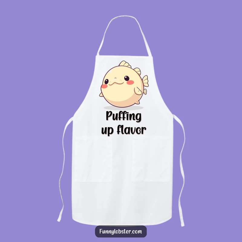 Funny Kawaii Pufferfish Apron: Kitchen Glee, Chef's Gift