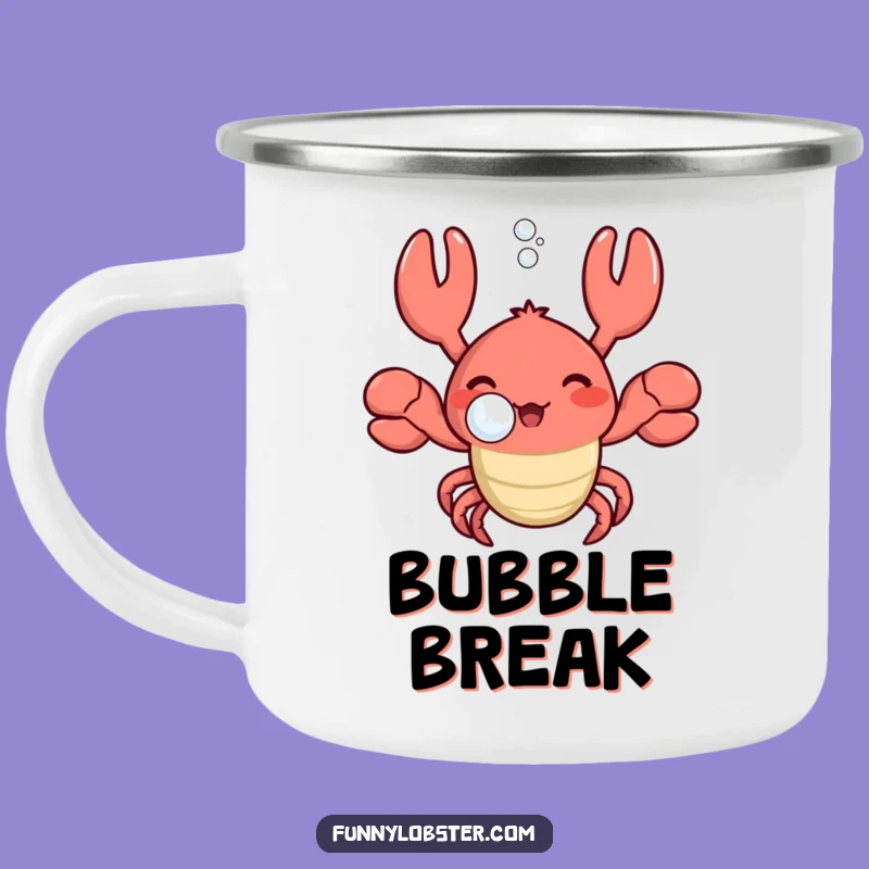 Funny Kawaii Lobster Bubble Camping Mug: Sip Serenity Outdoors
