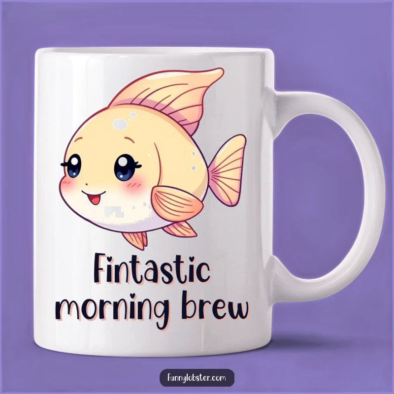 Funny Kawaii Angelfish Mug: Shimmering Fins and Playful Humor Gift