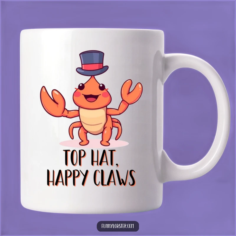 Funny Kawaii Lobster Top Hat Mug: Dapper Crustacean, Perfect Humorous Gift