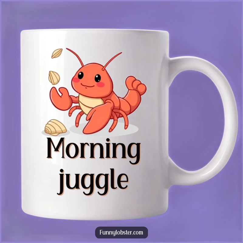 Funny Kawaii Lobster Juggling Mug: Charming Crustacean Gift for Skillful Smiles