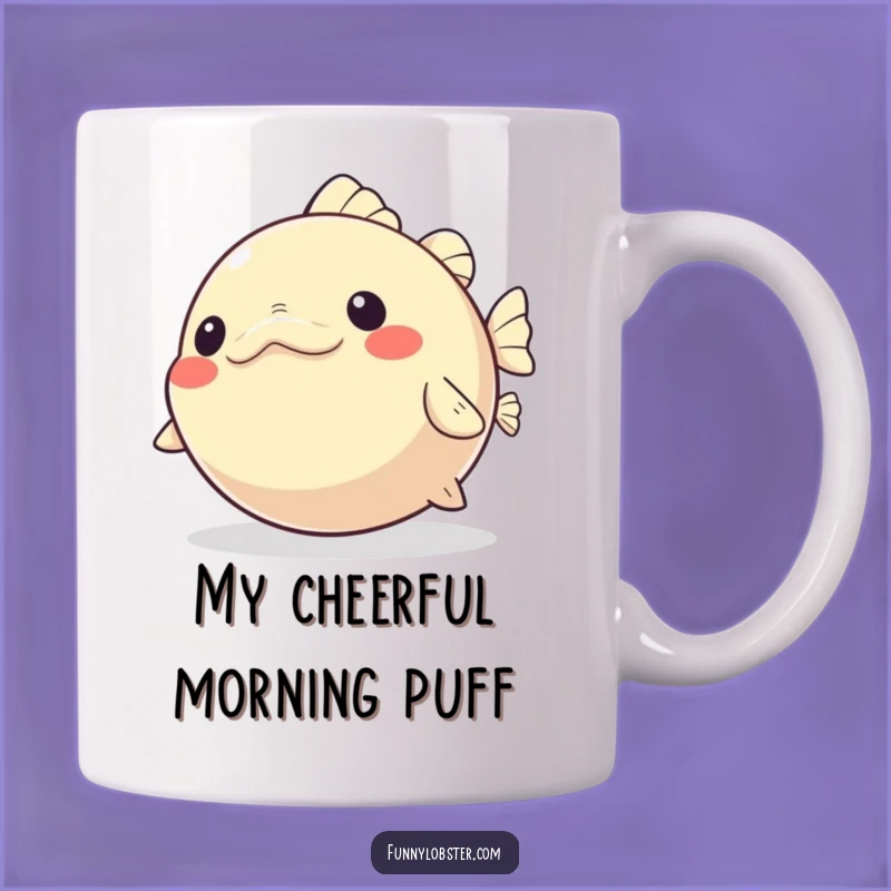 Funny Kawaii Pufferfish Mug: Inflated Joy, Playful Gift Idea