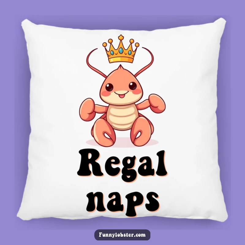 Funny Kawaii Lobster King Pillow: Comfy Cushion for Your Royal Highness