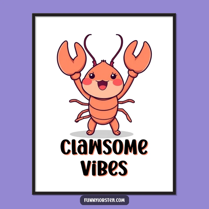 Funny Kawaii Lobster Dance Digital Print: Instant Joy for Your Walls