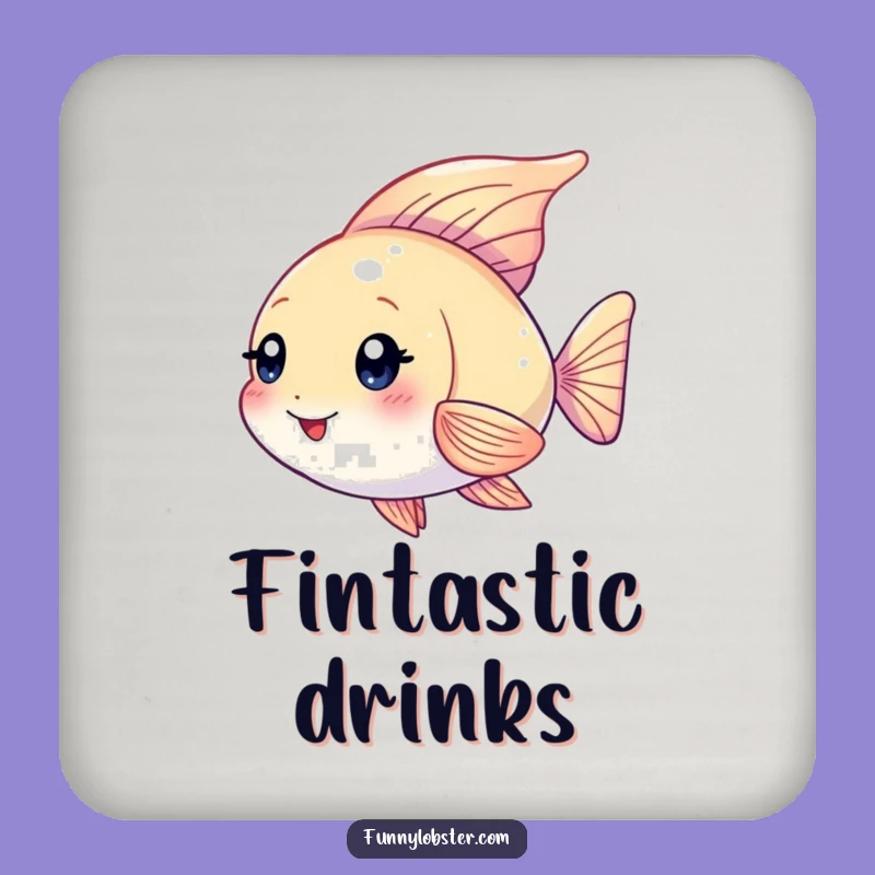 Funny Kawaii Angelfish Coaster: Playful Protection for Your Drinks