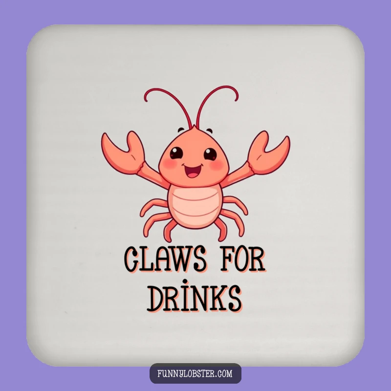 Funny Happy Lobster Wave Coaster Set - Enthusiastic Drink Protection Gift