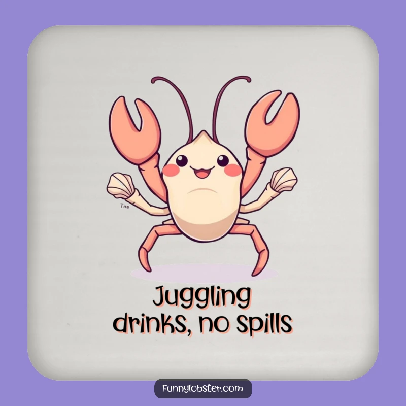 Funny Kawaii Lobster Juggling Coaster: Talented Drink Accessory, Hilarious Gift