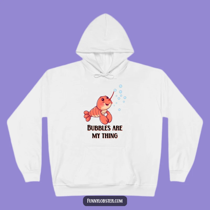 Funny Lobster Hoodie: Cheerful Bubble Blower, Cozy Humorous Gift for Cold Days