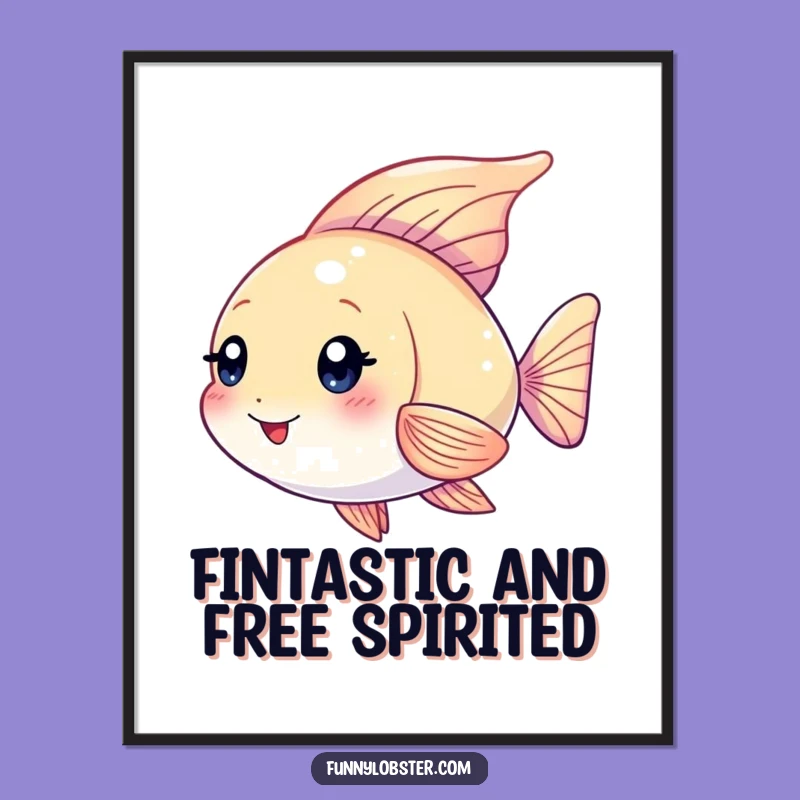 Free Printable Kawaii Angelfish Art: Playful Fins Funny Downloadable Decor!