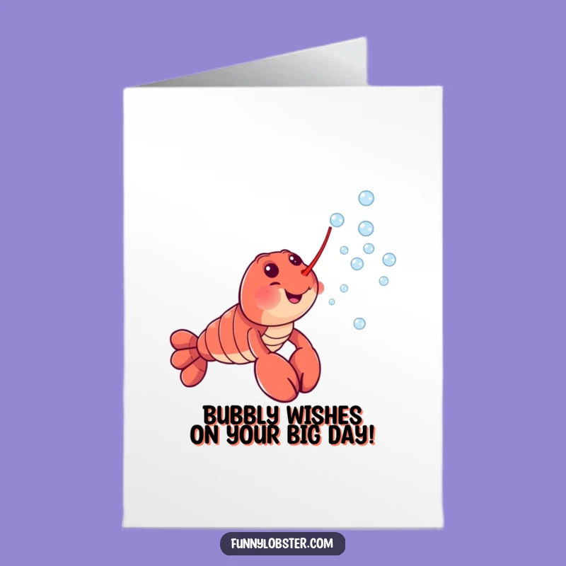 Free Printable Birthday Card: Funny Lobster Bubbles - Downloadable Cheerful Gift