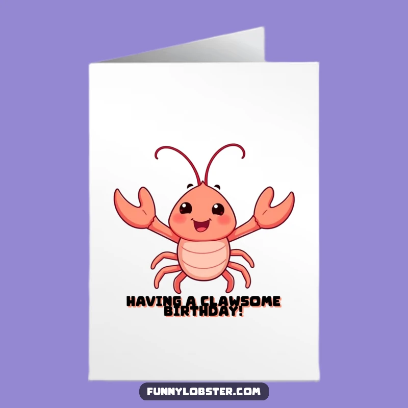 Free Printable Birthday Card: Happy Lobster Waves, Funny Downloadable Gift