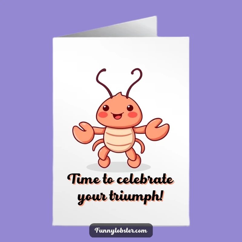 Free Printable Congrats Card: Dancing Lobster - Downloadable Cheerful Gift