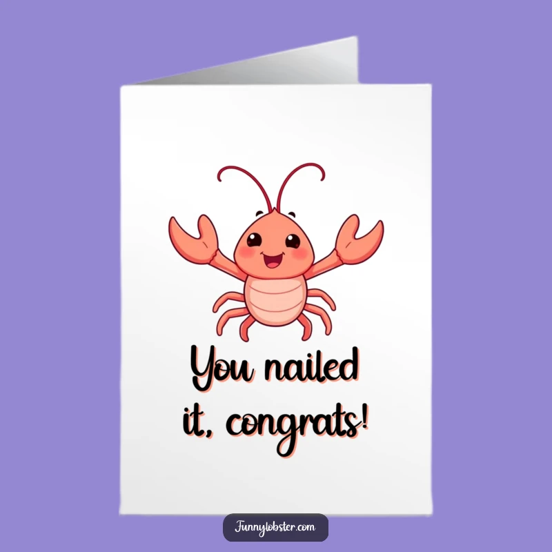 Free Printable Congrats Card: Happy Lobster Wave, Funny Downloadable Celebration