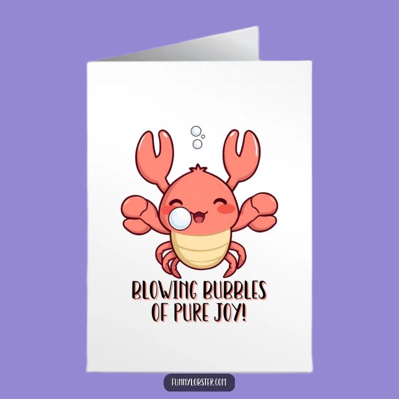 Free Printable Congrats Card: Kawaii Lobster Bubble - Relaxed Downloadable!