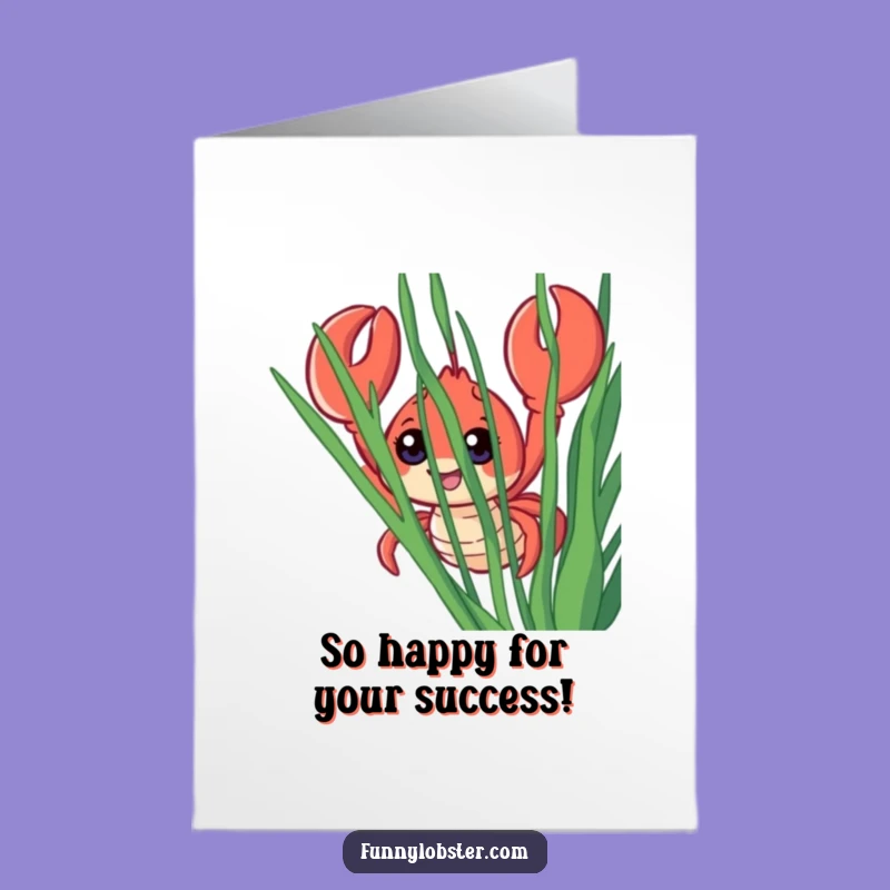 Free Printable Congrats Card: Peek-a-Boo Lobster - Downloadable Success Gift