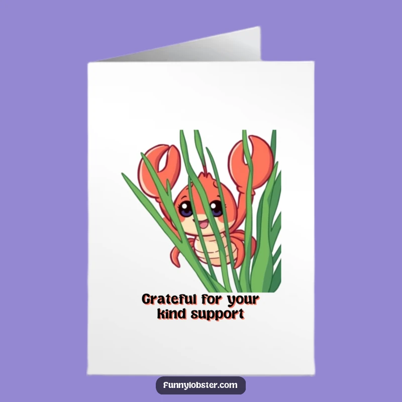 Free Printable Thank You Card: Peek-a-Boo Lobster - Downloadable Gratitude Gift