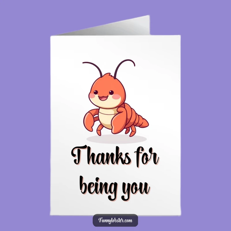 Free Printable Thank You Card: Cute Lobster Scuttle, Funny Downloadable Gift