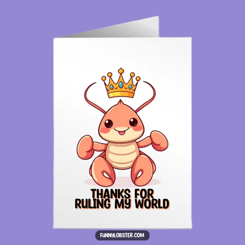 Free Printable Thank You Card: Regal Kawaii Lobster - Grateful Downloadable!