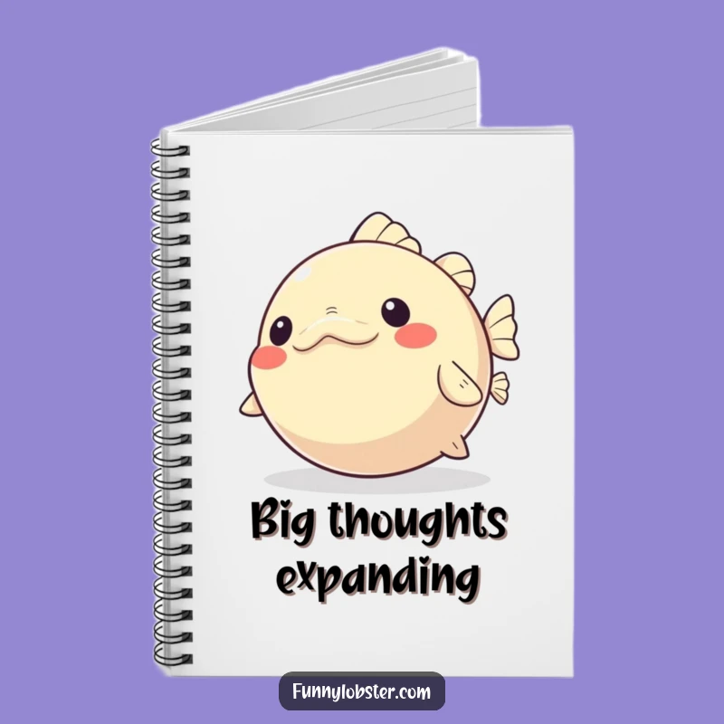 Funny Kawaii Pufferfish Notebook: Jot Down Happy Thoughts, Gift