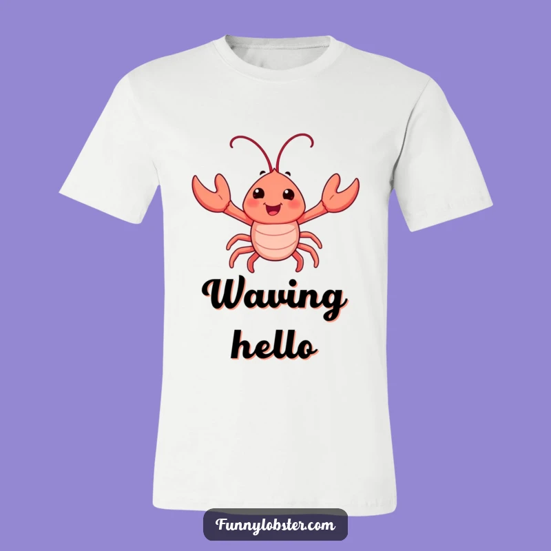 Funny Happy Lobster Wave T-Shirt - Comical Crustacean Apparel Gift