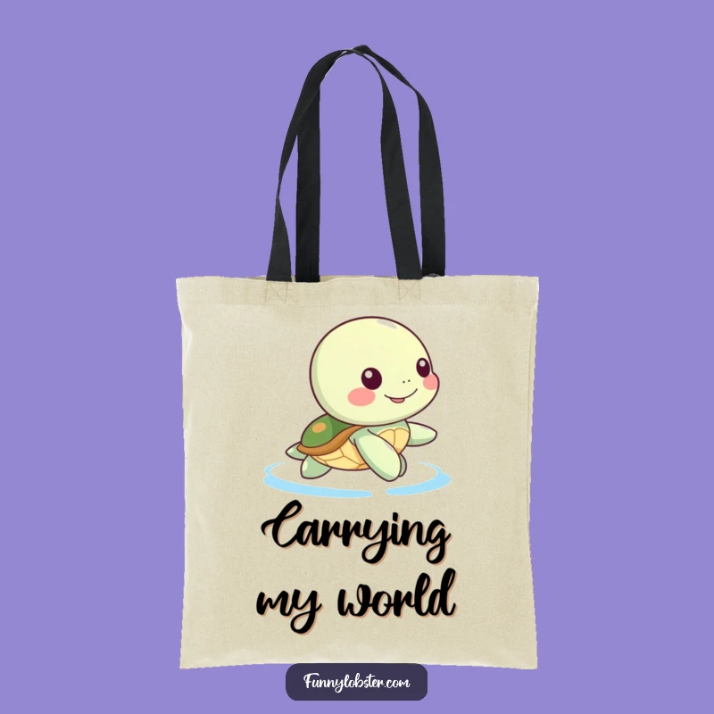 Funny Kawaii Turtle Tote Bag: Carry Your Happy Paddle Everywhere