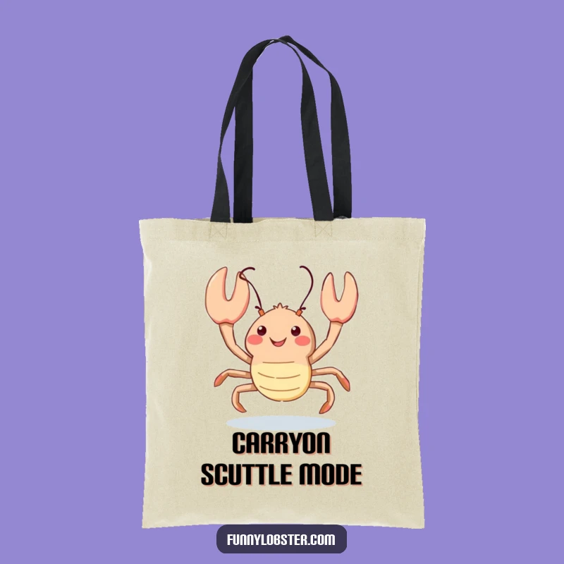 Funny Kawaii Lobster Scuttle Tote Bag: Playful Accessory, Hilarious Humorous Gift
