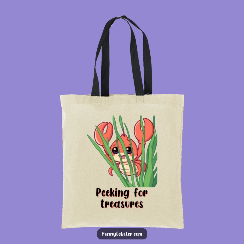 Funny Lobster Tote Bag: Seaweed Peeker, Stylish Surprise, Humorous Gift